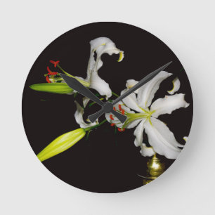 Horloge Ronde Conception Irlandaise - Collection Laiton et Fleur
