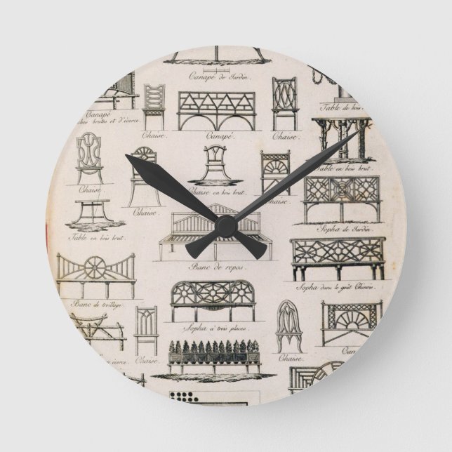 Horloge Ronde Conception pour les sièges de jardin, de 'A Compen (Recto)