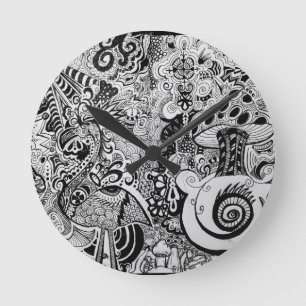 Horloge Ronde Conception Trippy d'art