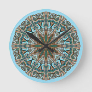 Horloge Ronde Conception turquoise de Faux-knit
