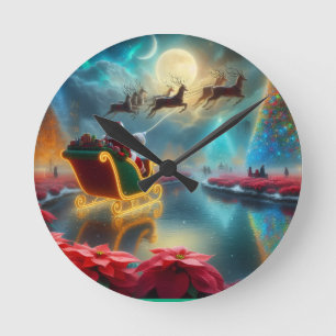 Horloge Ronde Concevez Votre Noël Personnalisé Sur Mesure