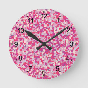 Horloge Ronde Confetti Coeur multicolore2