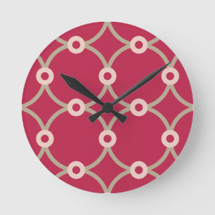 Horloge Ronde Connectivité nucléaire - magenta - motif continu.