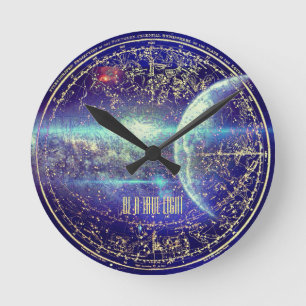 Horloge Ronde Constellation bleue