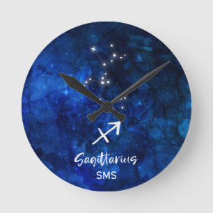 Horloge Ronde Constellation du zodiaque Sagittaire Galaxie Monog