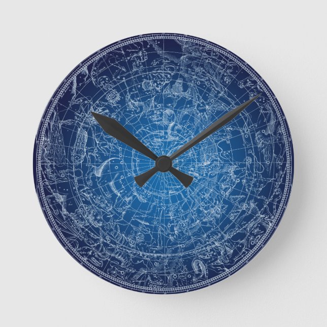 Horloge Ronde Constellations boréales de ciel de Hemysphere (Recto)