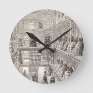 Horloge Ronde Convicts de femelle au travail pendant l'heure