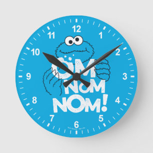 Horloge Ronde Cookie Monster Om Nom Nom!
