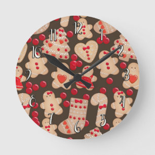 Horloge Ronde Cookies au gingembre Cookie de vacances Noël
