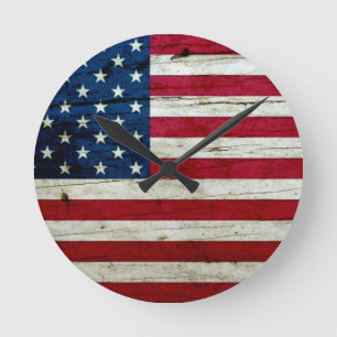 Horloge Ronde Cool Distressed American