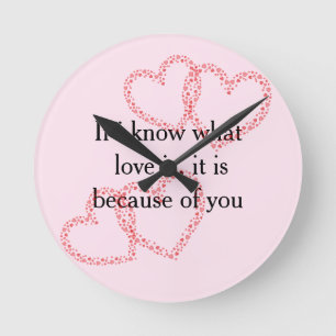 Horloge Ronde cool parfait amour une citation
