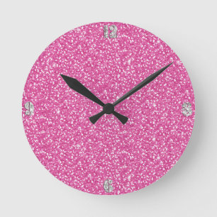 Horloge Ronde Cool tendance néon dynamique chaud rose faux part