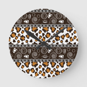 Horloge Ronde Copie africaine avec le motif de peau de guépard