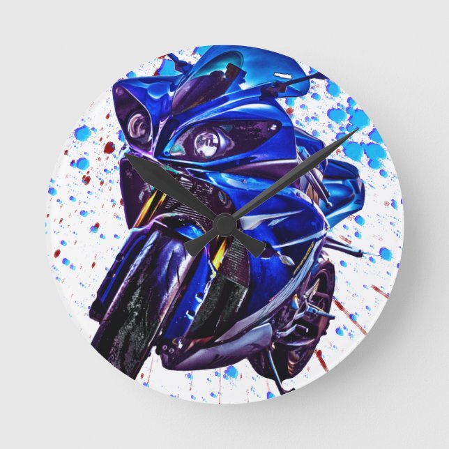 Horloge Ronde Copie d'art de Yamaha YZF R1 (Recto)
