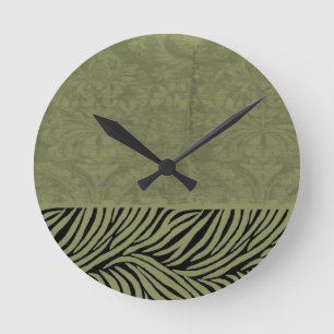 Horloge Ronde Copie terreuse de zèbre