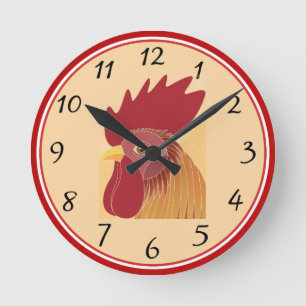 Horloge ronde coq