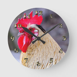 Horloge Ronde Coq avec Cockscomb