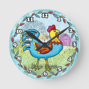 Horloge Ronde Coq de ferme