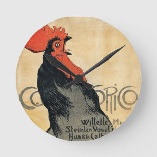 Horloge Ronde Coq rappelant, montre de "Cocurico"