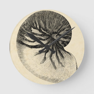 Horloge Ronde Coque conique vintage noire et blanche