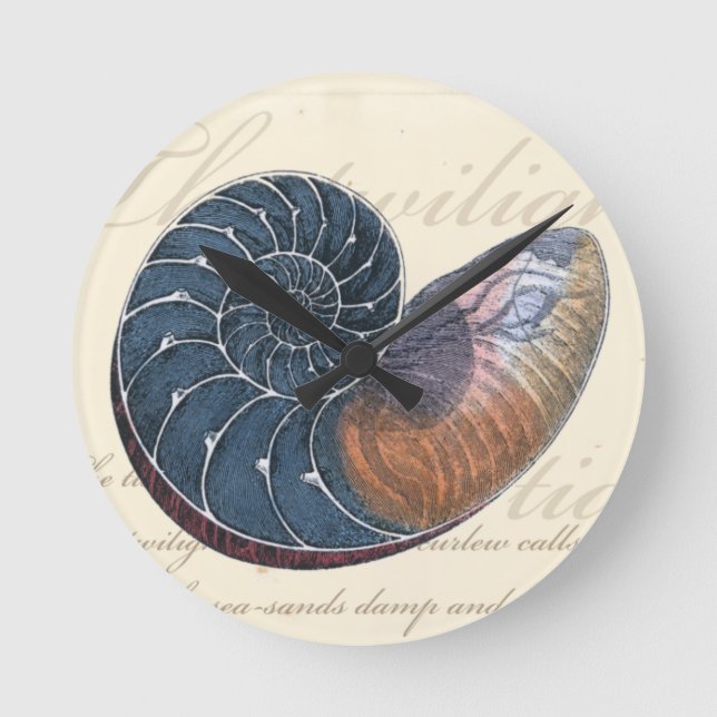 Horloge Ronde Coquillage romantique (Recto)