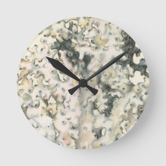 Horloge Ronde Corail d'aquarelle antique (Recto)