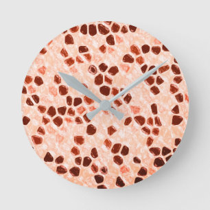 Horloge Ronde Corail rose beige Brown Orange