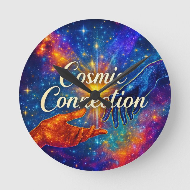 Horloge Ronde 🪐 Cosmic Connection Decorative Clock (Recto)