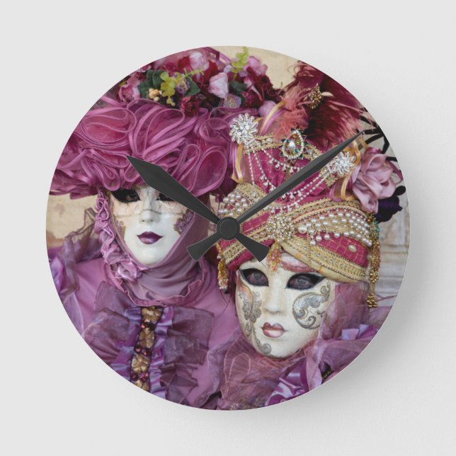 Horloge Ronde Costume de carnaval pourpre, Venise (Recto)