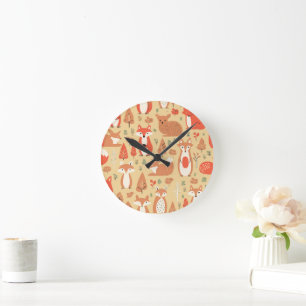 Horloge Ronde Cosy Woodland Friends 2