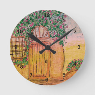 Horloge Ronde Cottage couvert de vigne