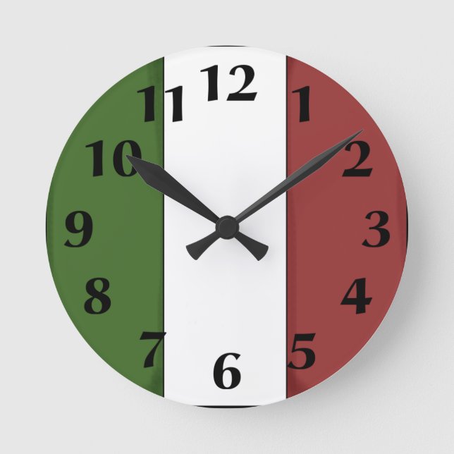 Horloge Ronde Couche du mur du drapeau italien (Recto)
