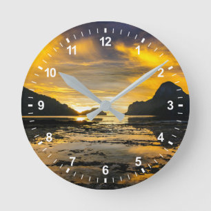 Horloge Ronde Coucher De Soleil De La Baie D'El Nido
