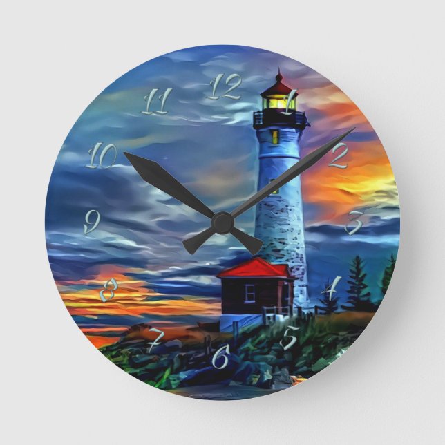 Horloge Ronde Coucher de soleil du phare (Recto)