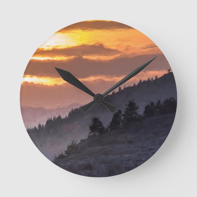 Horloge Ronde Coucher de soleil sur Lamar Valley (Recto)