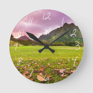 Horloge Ronde Coucher du soleil jurassique