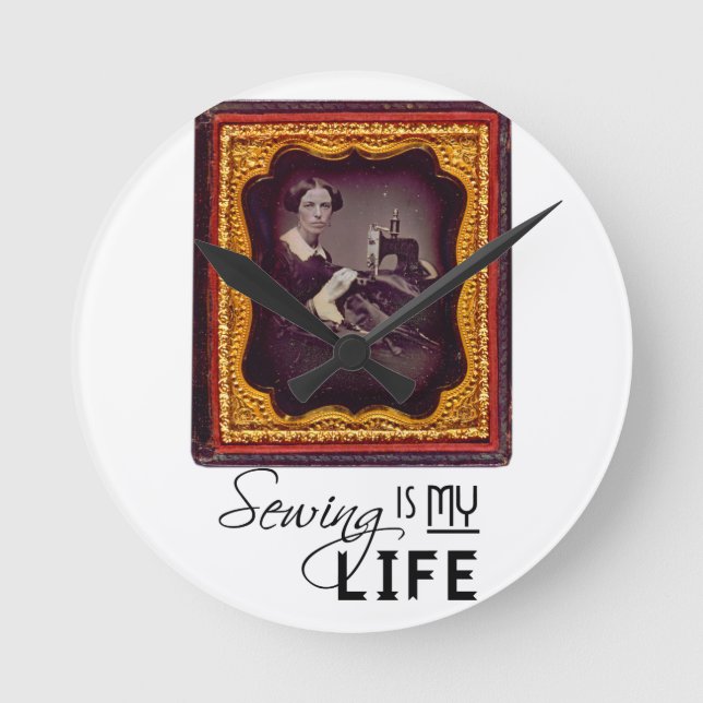Horloge Ronde Coudre Est Ma Vie (Recto)