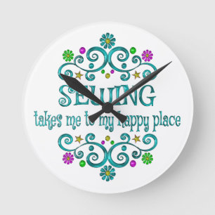 Horloge Ronde Coudre un endroit heureux