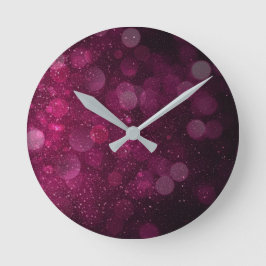 Horloge Ronde Couleur Abstraite de prune rouge moderne