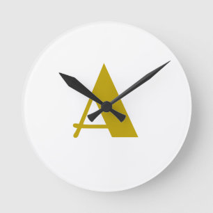 Horloge Ronde Couleur or Personnalisé Monogramme Lettre initiale