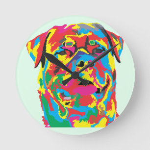 Horloge Ronde couleur rottweiler