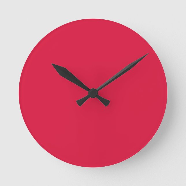 Horloge Ronde Couleur solide Crimson | Classique | Élégant | ten (Recto)