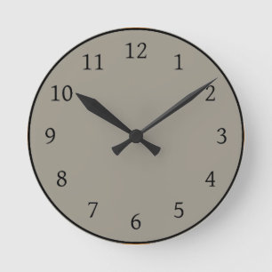 Horloge Ronde Couleur solide gris clair en acier