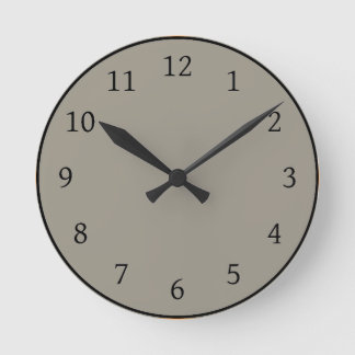 Horloge Ronde Couleur solide gris clair en acier