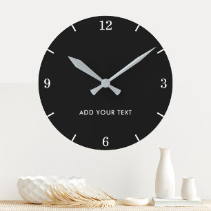 Horloge Ronde Couleur Solide Personnalisée Et Texte Personnalisé