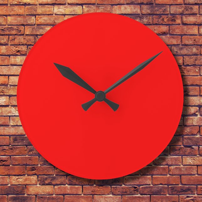 Horloge Ronde Couleur solide rouge | Classique | Élégant | tenda (Créateur téléchargé)