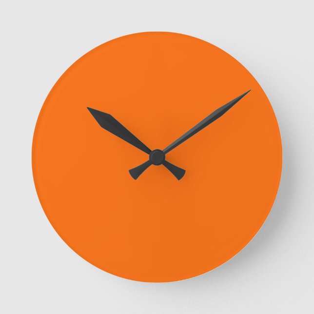 Horloge Ronde couleur uni néon orange (Recto)