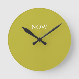 Horloge Ronde Couleur Vert Jaunâtre Chartreuse Maintenant Amusan