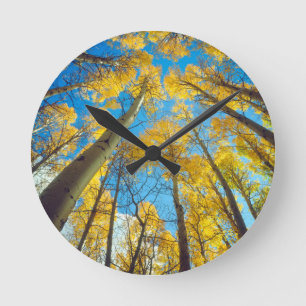 Horloge Ronde Couleurs d'automne des arbres Trembles 2