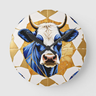 Horloge Ronde Country Bull Artwork